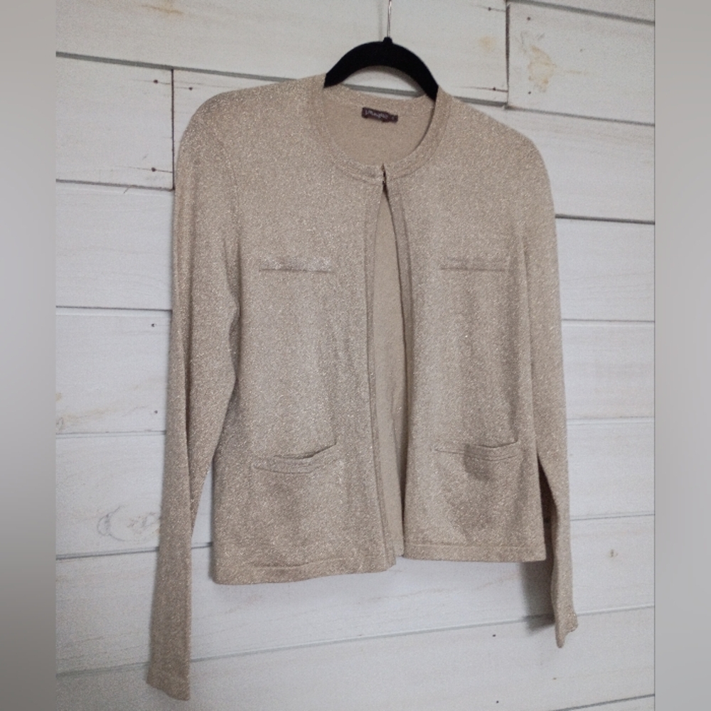 J. McLaughlin Shimmering Beige Cardigan
